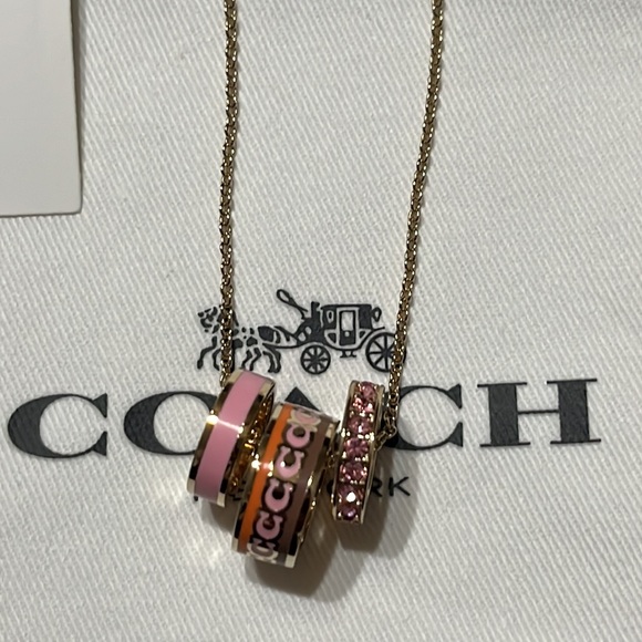 COACH Enamel Rondel Pendant Necklace NWT - Picture 5 of 6